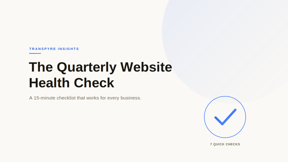 Quarterly Website Health Check
